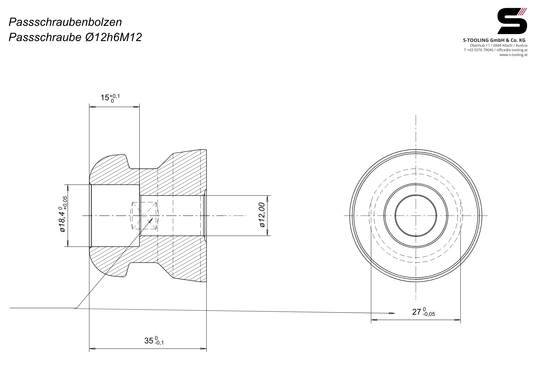 Passschraubenbolzen D12,00/C