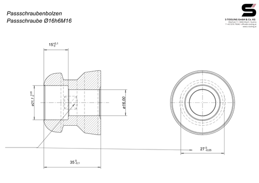 Passschraubenbolzen D16,00/B